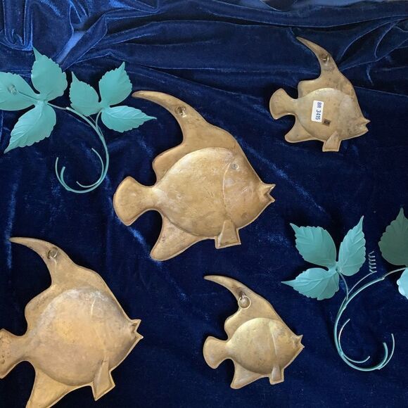 Vintage brass fish set made in India - Picture 8 of 11